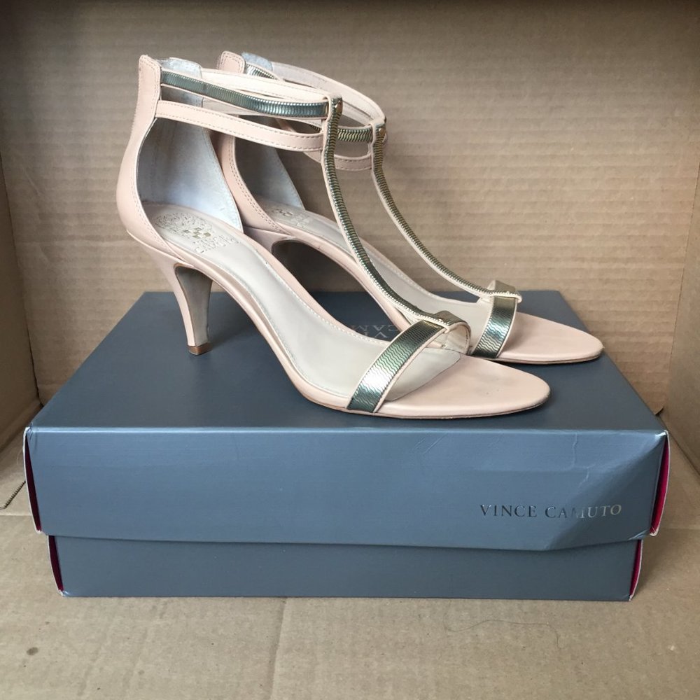 Vince Camuto Makoto Women Open-Toe Leather Heel - Picture 2 of 7